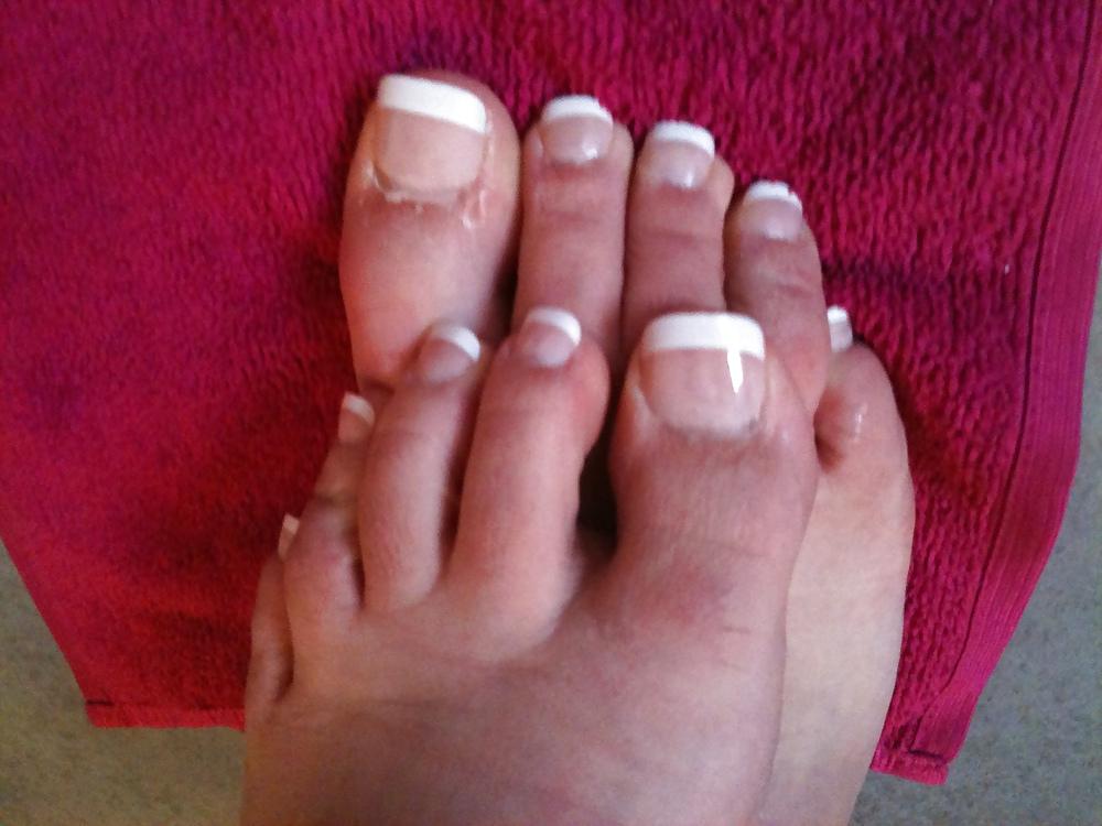 12P My french toe nails.