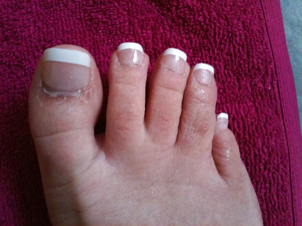 12P My french toe nails.