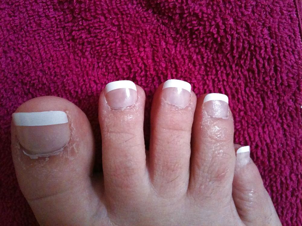 12P My french toe nails.