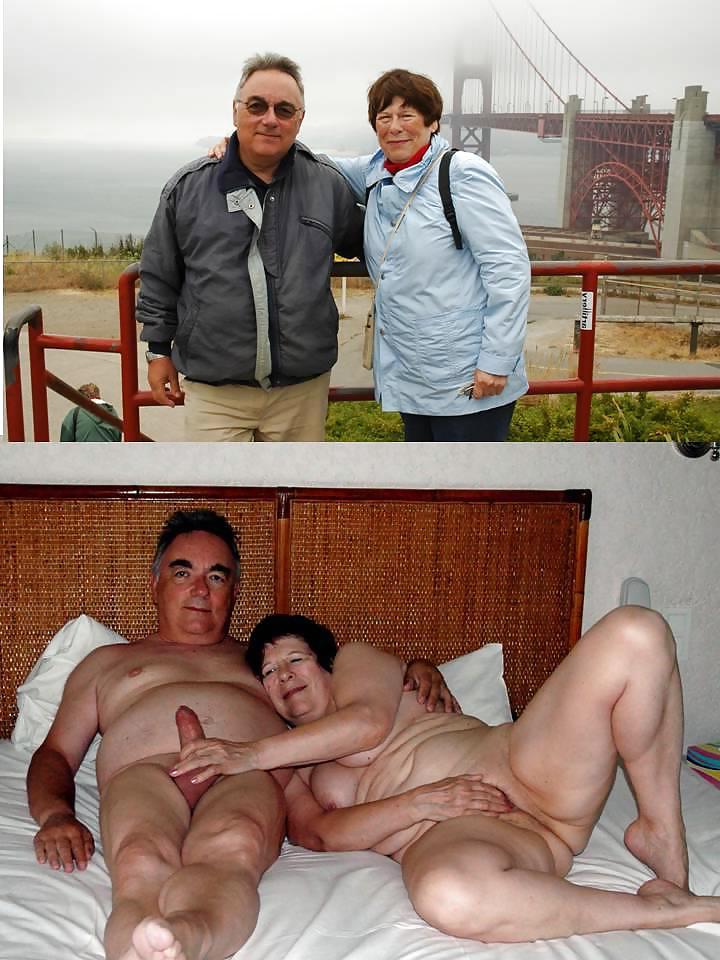 20P With and without clothes-mature couple.