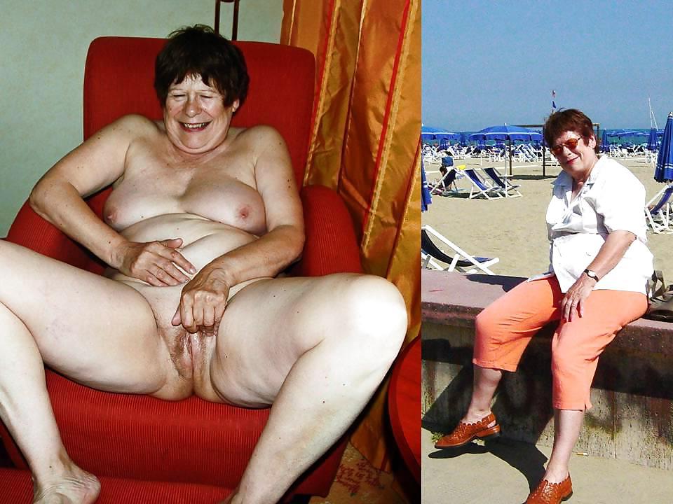 20P With and without clothes-mature couple.