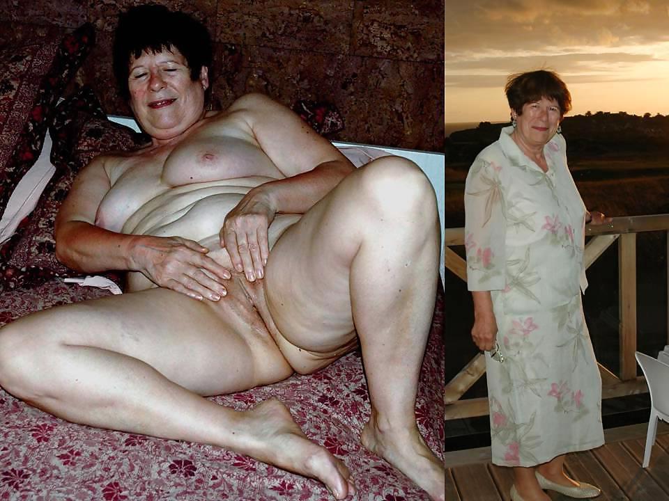 20P With and without clothes-mature couple.