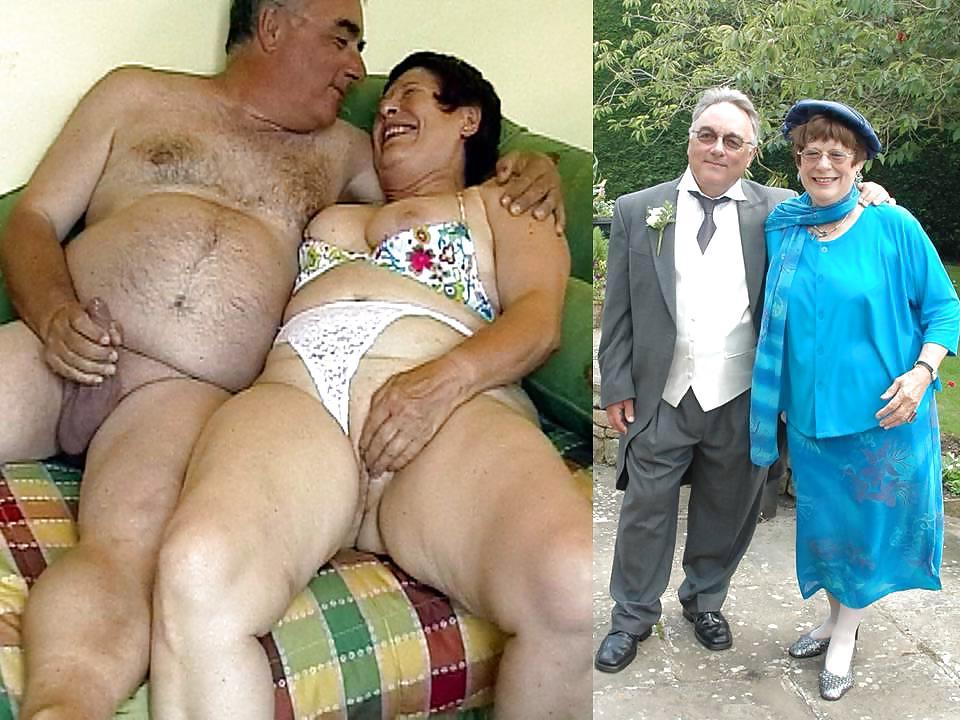 20P With and without clothes-mature couple.