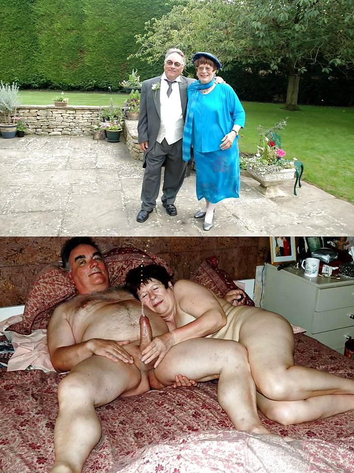 20P With and without clothes-mature couple.