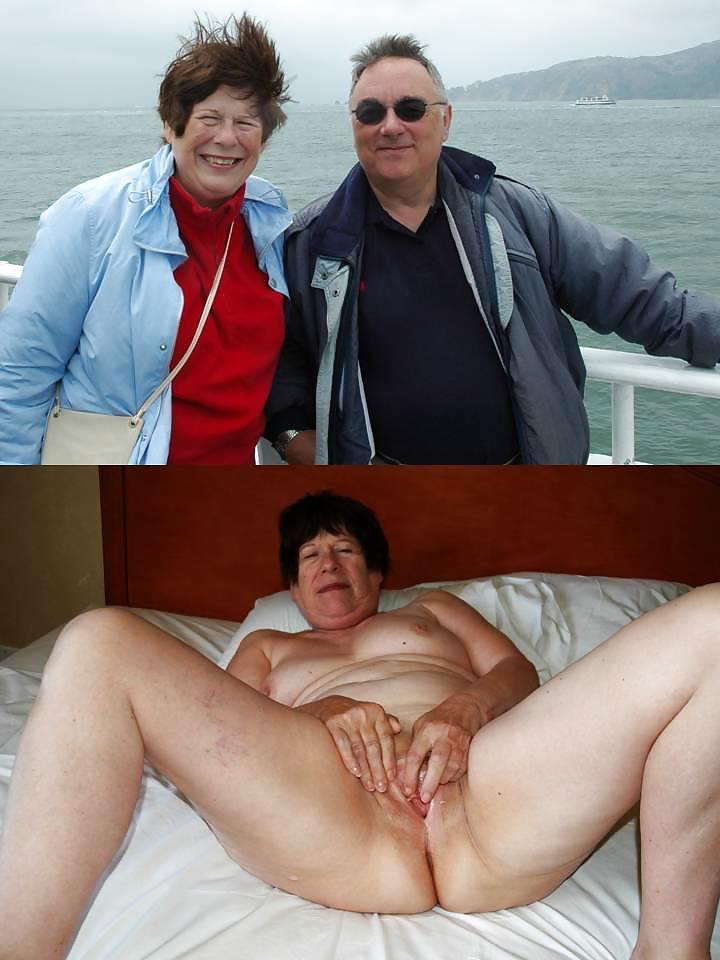 20P With and without clothes-mature couple.
