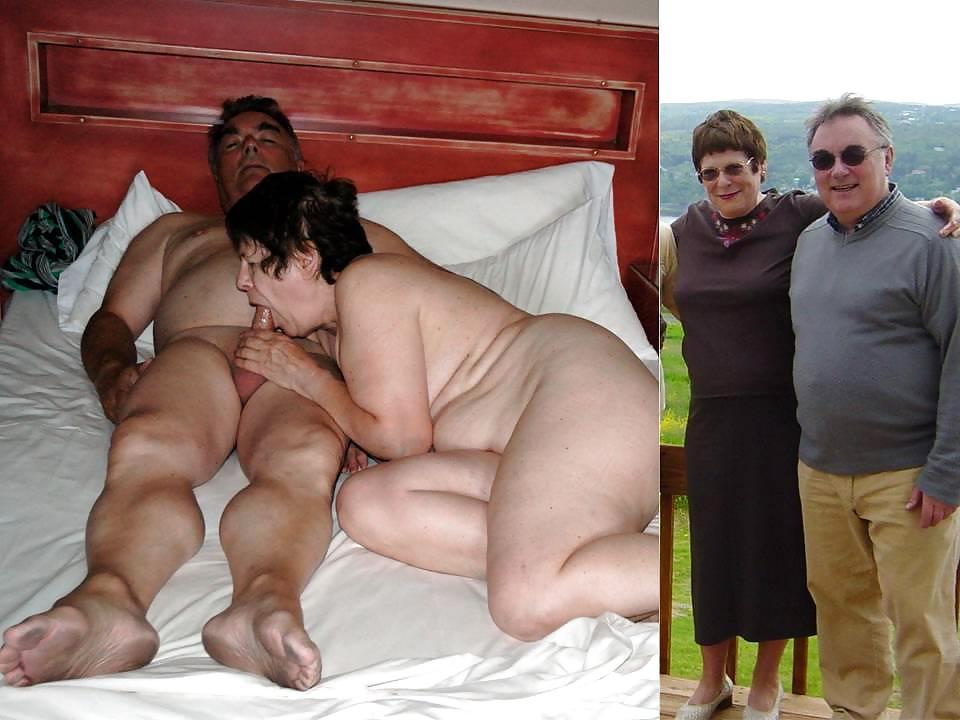 20P With and without clothes-mature couple.
