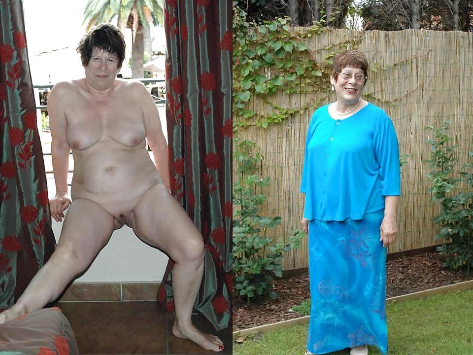 20P With and without clothes-mature couple.