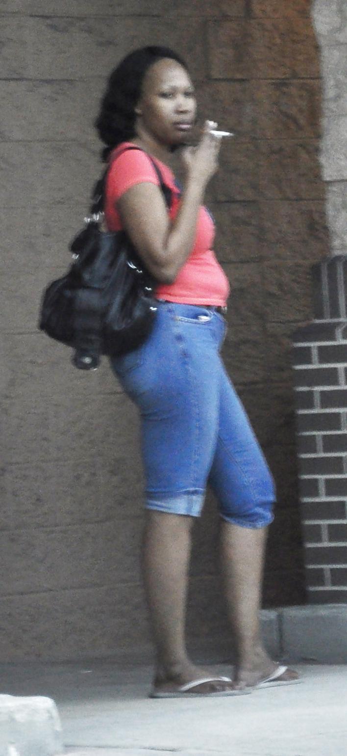 5P Black MILF having a smoke