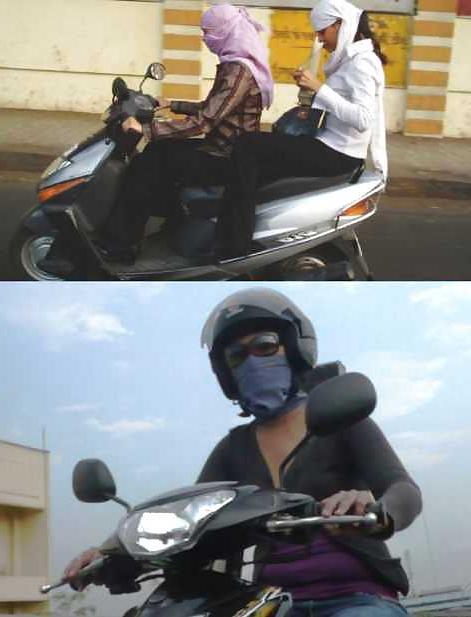 18P Motorcycles hijab niqab jilba arab turbanli tudung paki