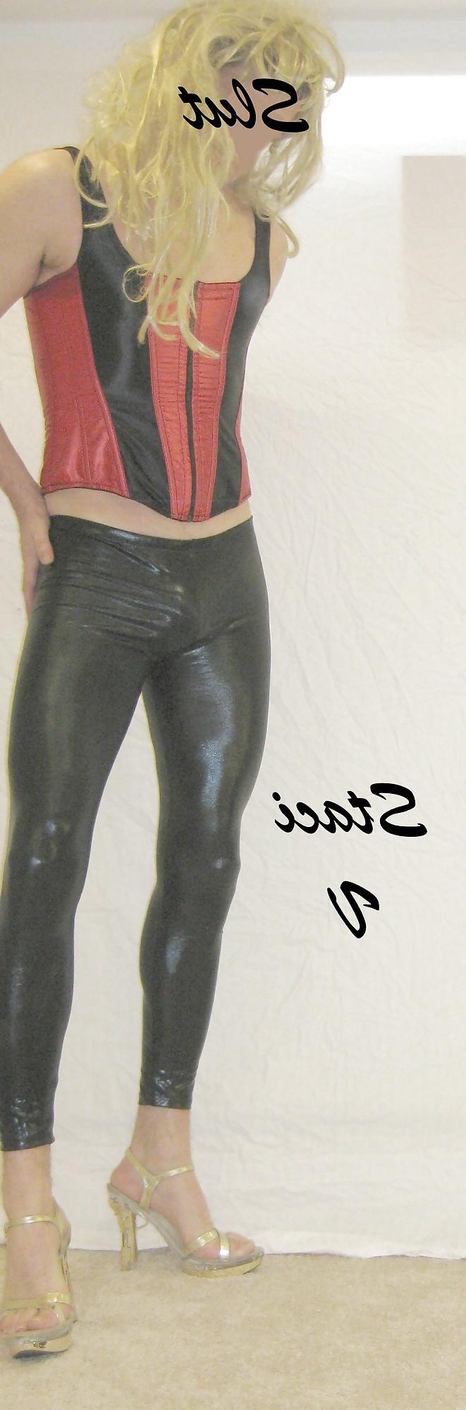 25P Shiny Black Leggings