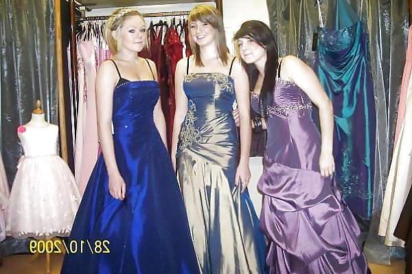 25P 2 or more girls in Satin Prom dresses
