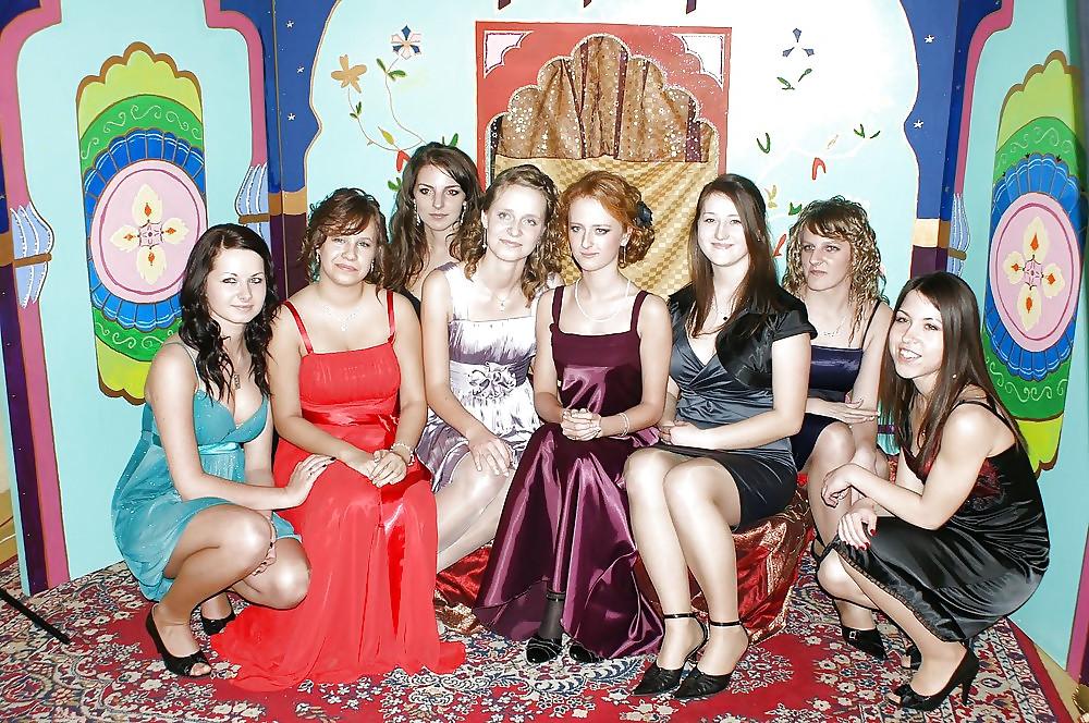 25P 2 or more girls in Satin Prom dresses
