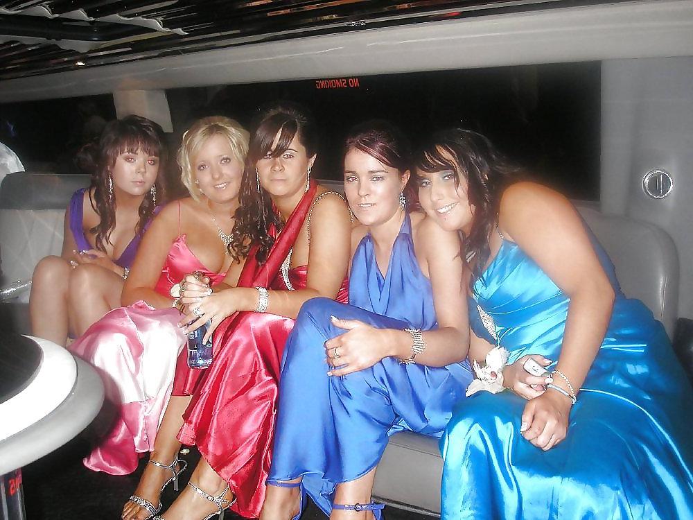 25P 2 or more girls in Satin Prom dresses