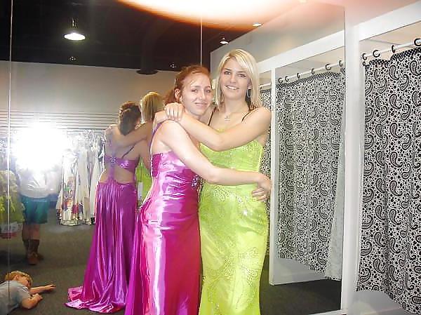 25P 2 or more girls in Satin Prom dresses