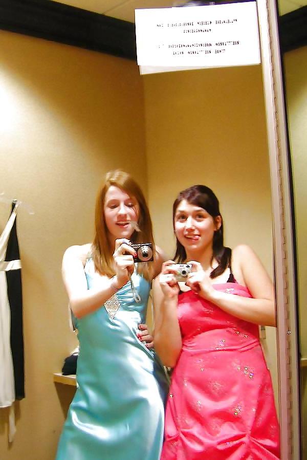 25P 2 or more girls in Satin Prom dresses