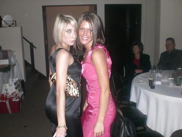 25P 2 or more girls in Satin Prom dresses