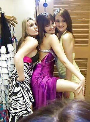 25P 2 or more girls in Satin Prom dresses