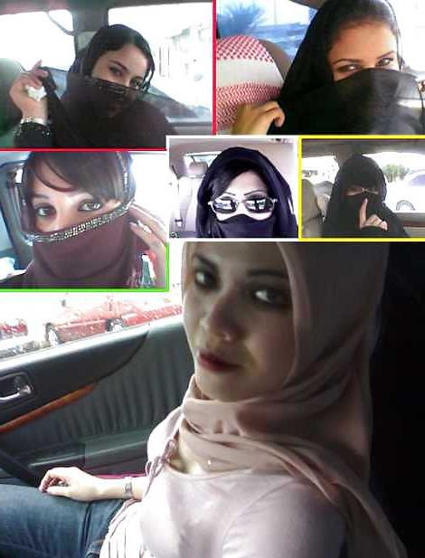 25P Jilbab & hijab & niqab & arab & tudung turban in car