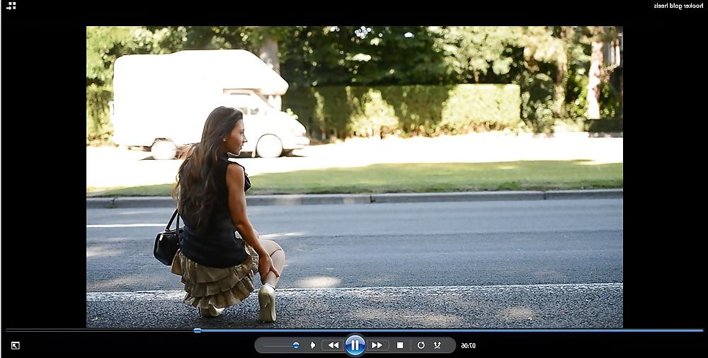 6P Julieskyhigh: Hooker in street 16cm heels & miniskirt