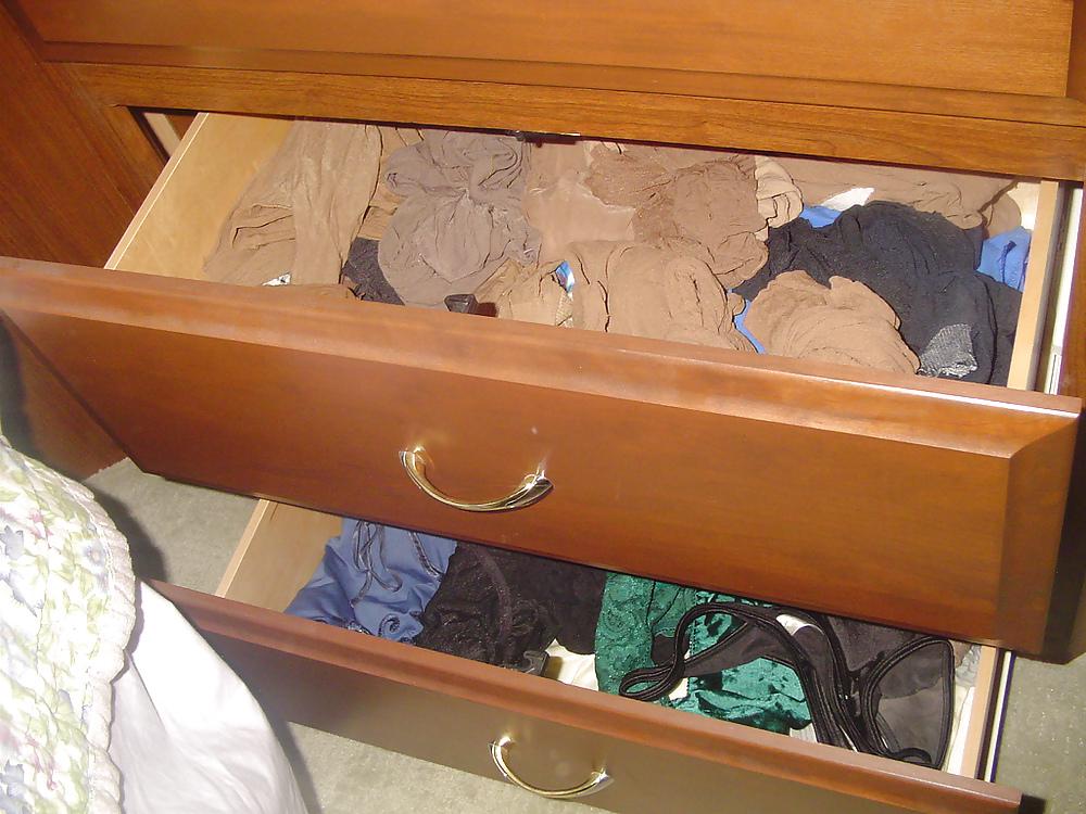 8P Found her pantyhose drawer