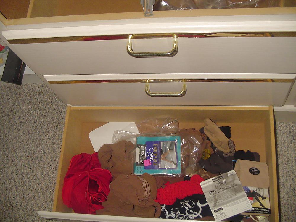 8P Found her pantyhose drawer