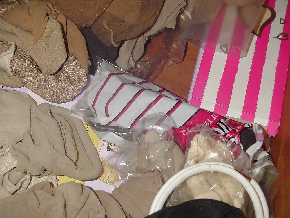 8P Found her pantyhose drawer