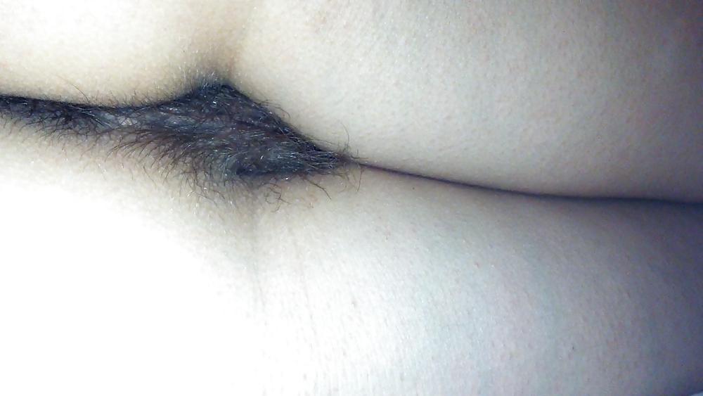 6P More of my wife - hairy pussy from behind
