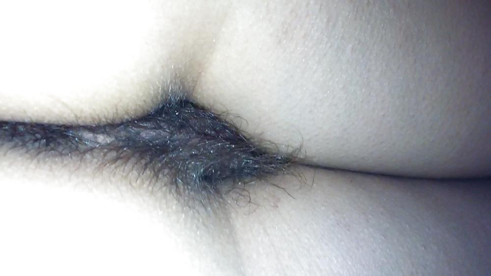 6P More of my wife - hairy pussy from behind