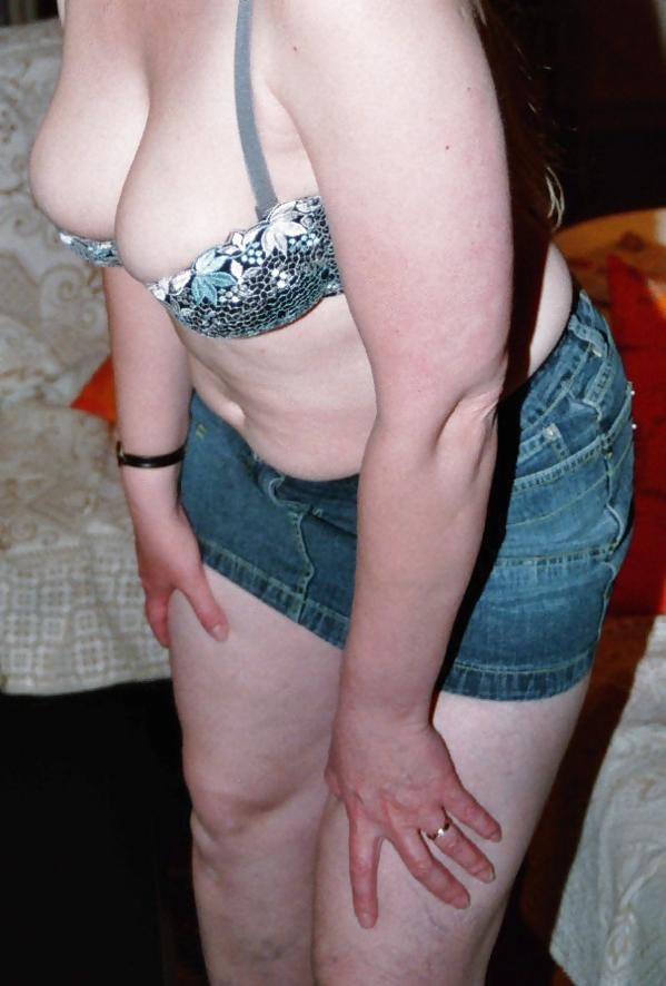 10P SAG - Wife's Hot Body In Short Tight Slinky Denim Skirt 14
