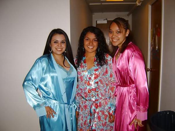 25P 2 or more girls in Satin robe or Kimono