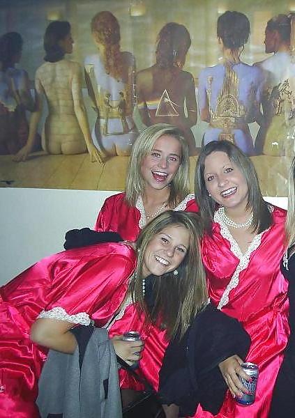 25P 2 or more girls in Satin robe or Kimono