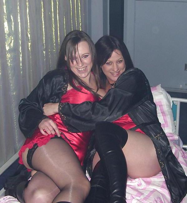 25P 2 or more girls in Satin robe or Kimono