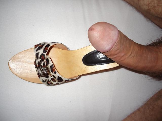 9P Leopard pantoletten mules shoe fetish cum