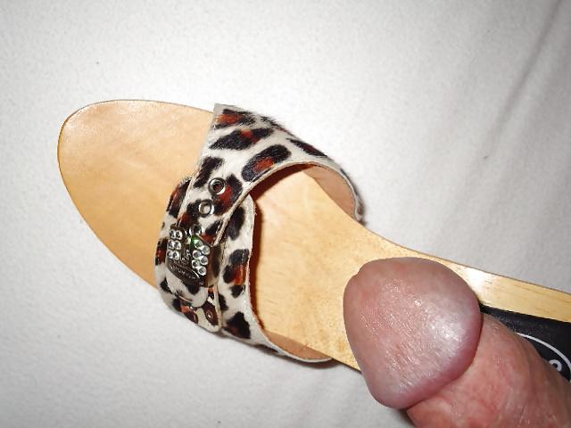 9P Leopard pantoletten mules shoe fetish cum
