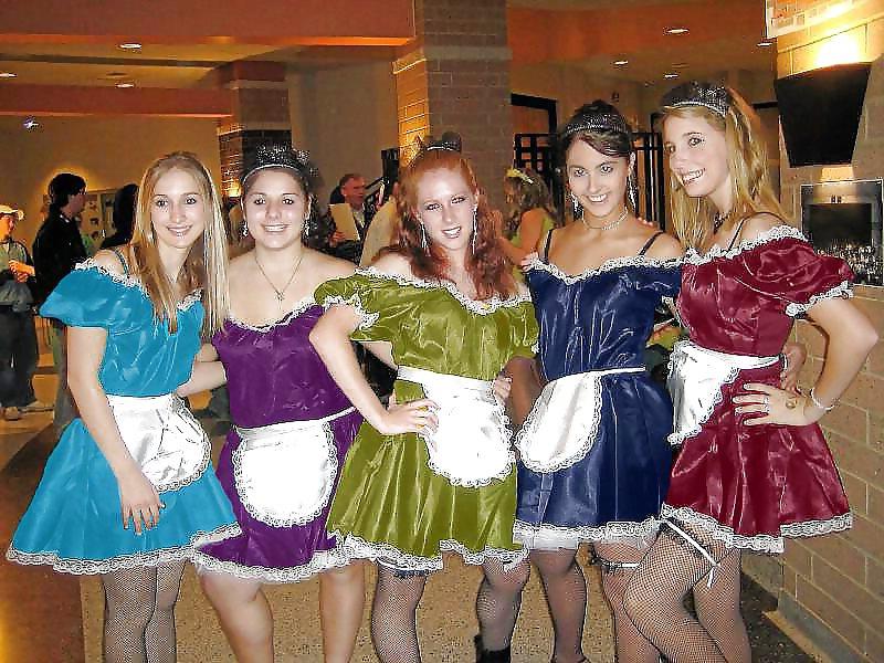 25P 2 or more girls in various Satin clothing