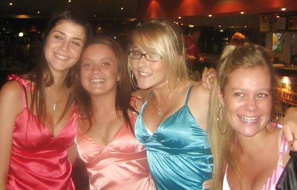 25P 2 or more girls in various Satin clothing