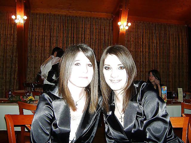25P 2 or more girls in various Satin clothing