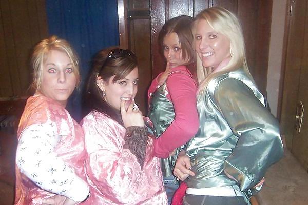 25P 2 or more girl in Satin Pajamas