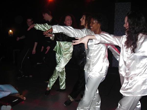 25P 2 or more girl in Satin Pajamas