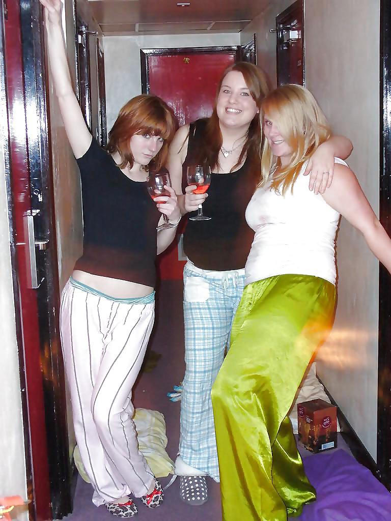 25P 2 or more girl in Satin Pajamas
