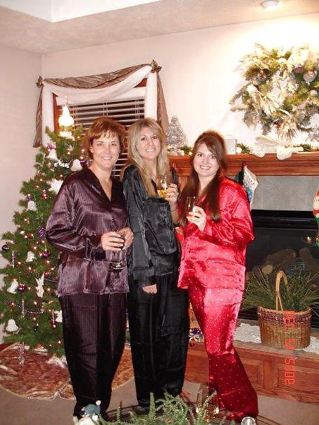25P 2 or more girl in Satin Pajamas