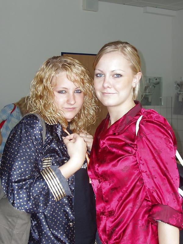 25P 2 or more girl in Satin Pajamas