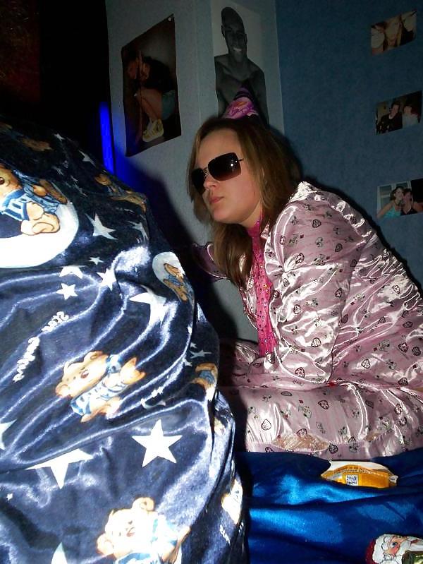 25P 2 or more girl in Satin Pajamas