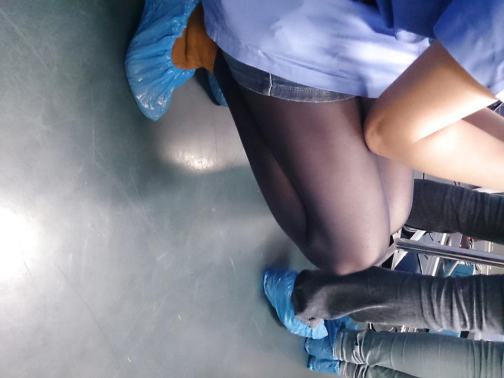 25P Purple tights of Nurse at the hospital