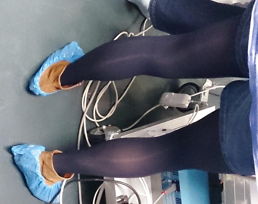 25P Purple tights of Nurse at the hospital