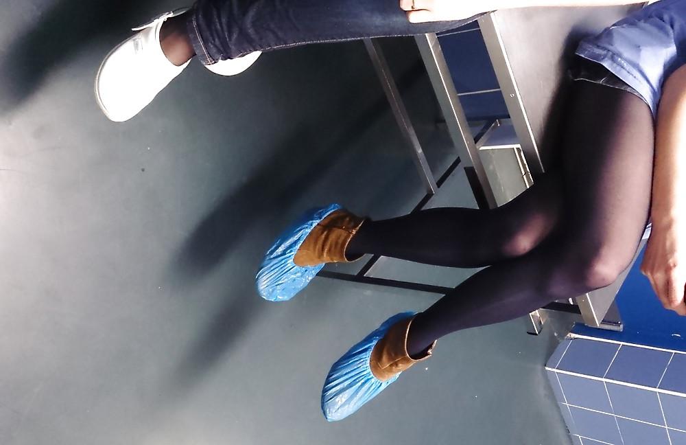 25P Purple tights of Nurse at the hospital