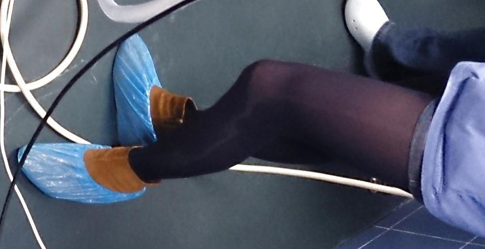 25P Purple tights of Nurse at the hospital