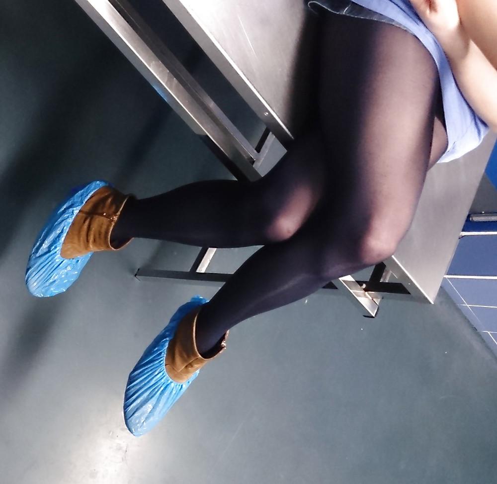 25P Purple tights of Nurse at the hospital