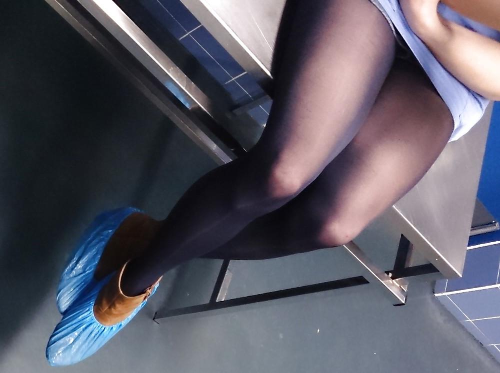 25P Purple tights of Nurse at the hospital