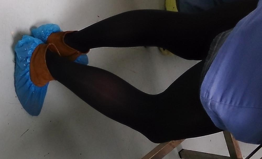 25P Purple tights of Nurse at the hospital